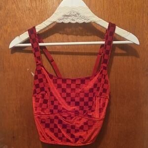 Colsie Red Checkered Bra